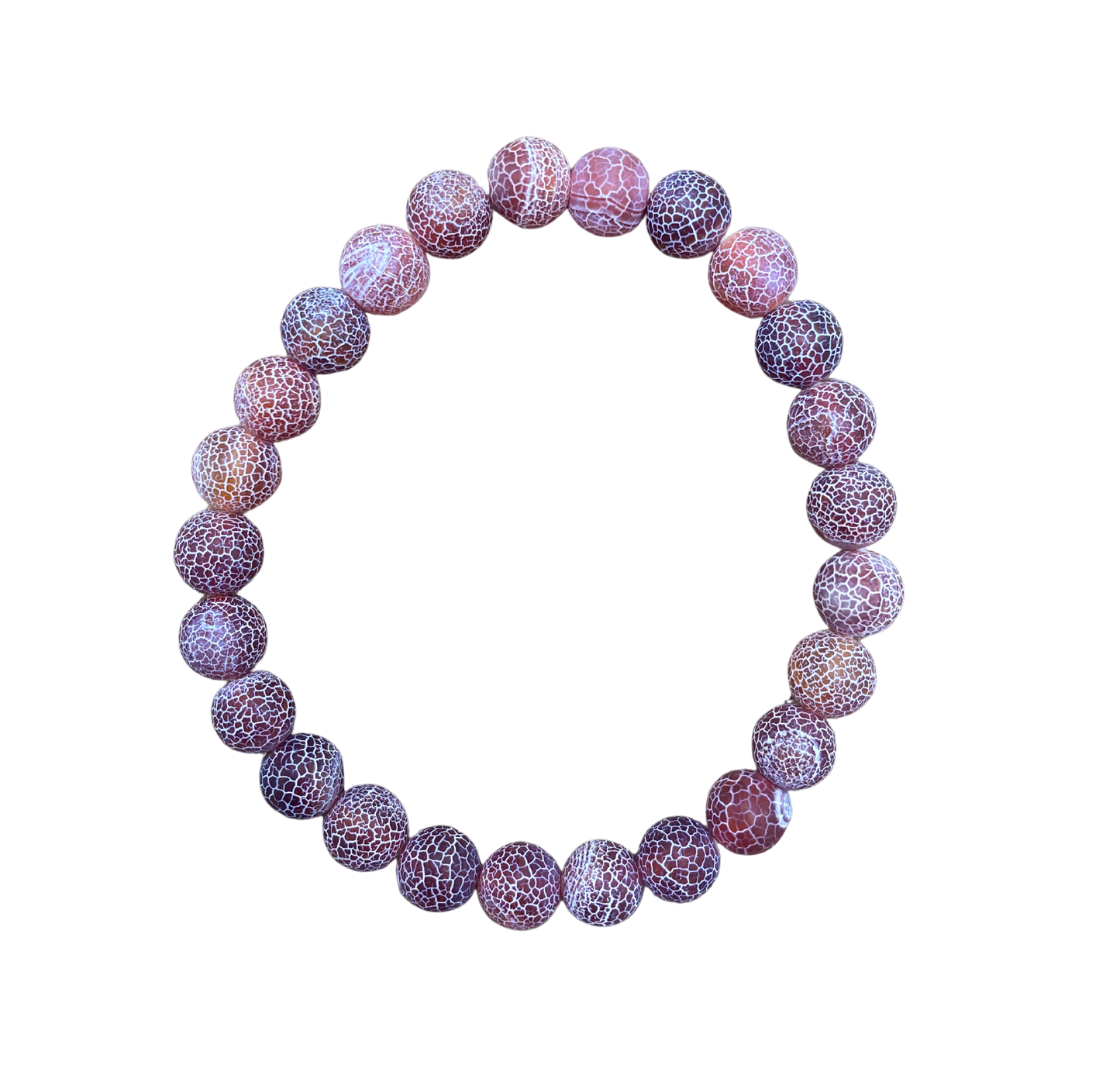 Bracelet Agate rouge givré