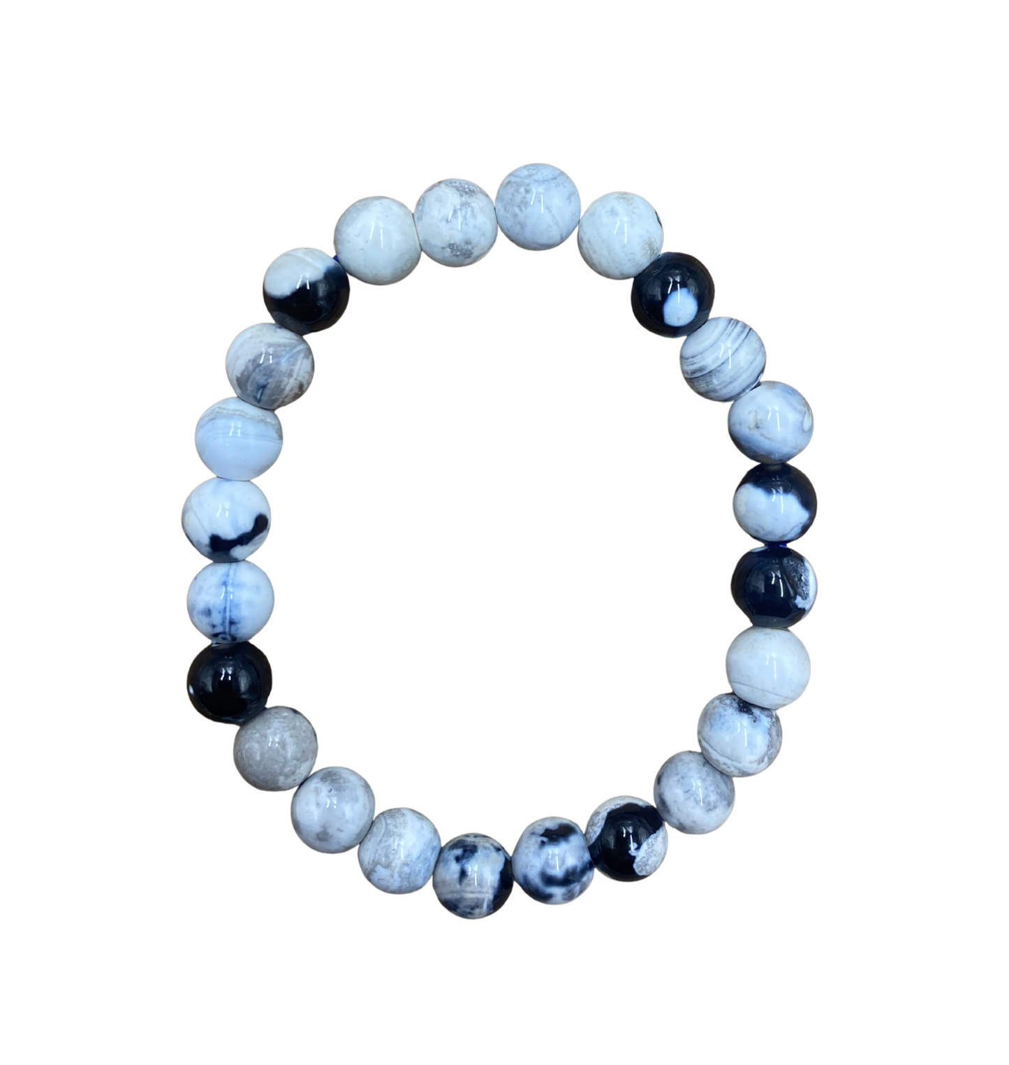 Bracelet Agate noire et blanche