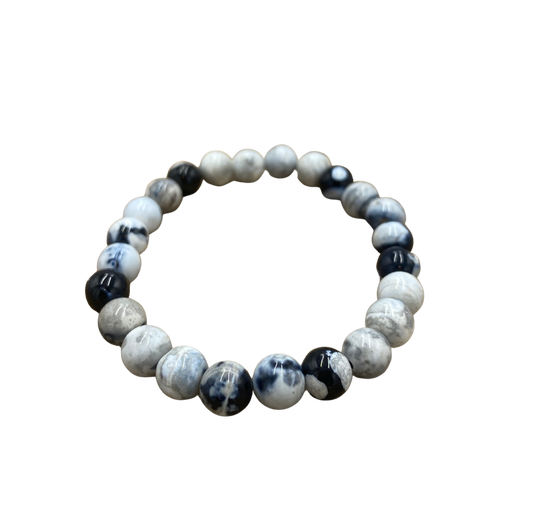 Bracelet Agate noire et blanche