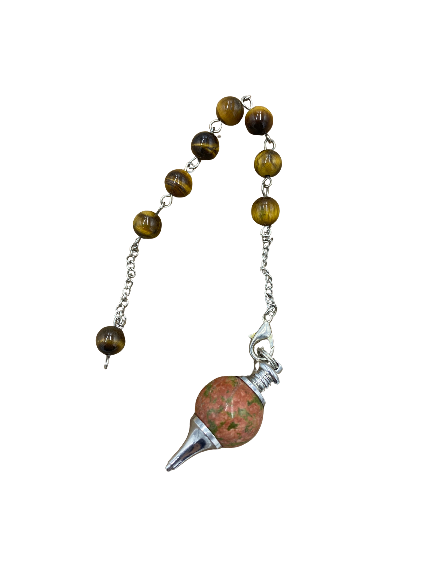 Pendule Oeil de Tigre et Unakite