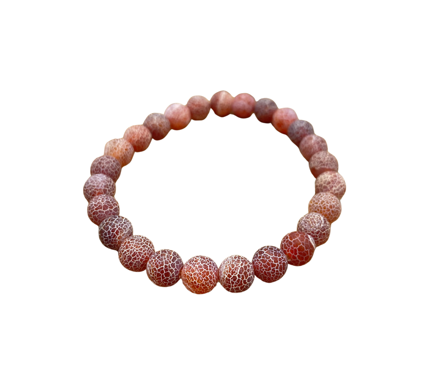 Bracelet Agate rouge givré