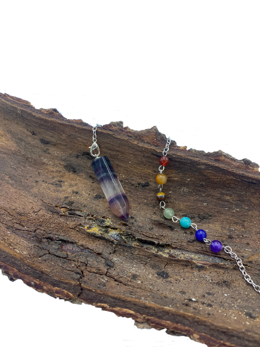 Pendule 7 chakras Fluorite