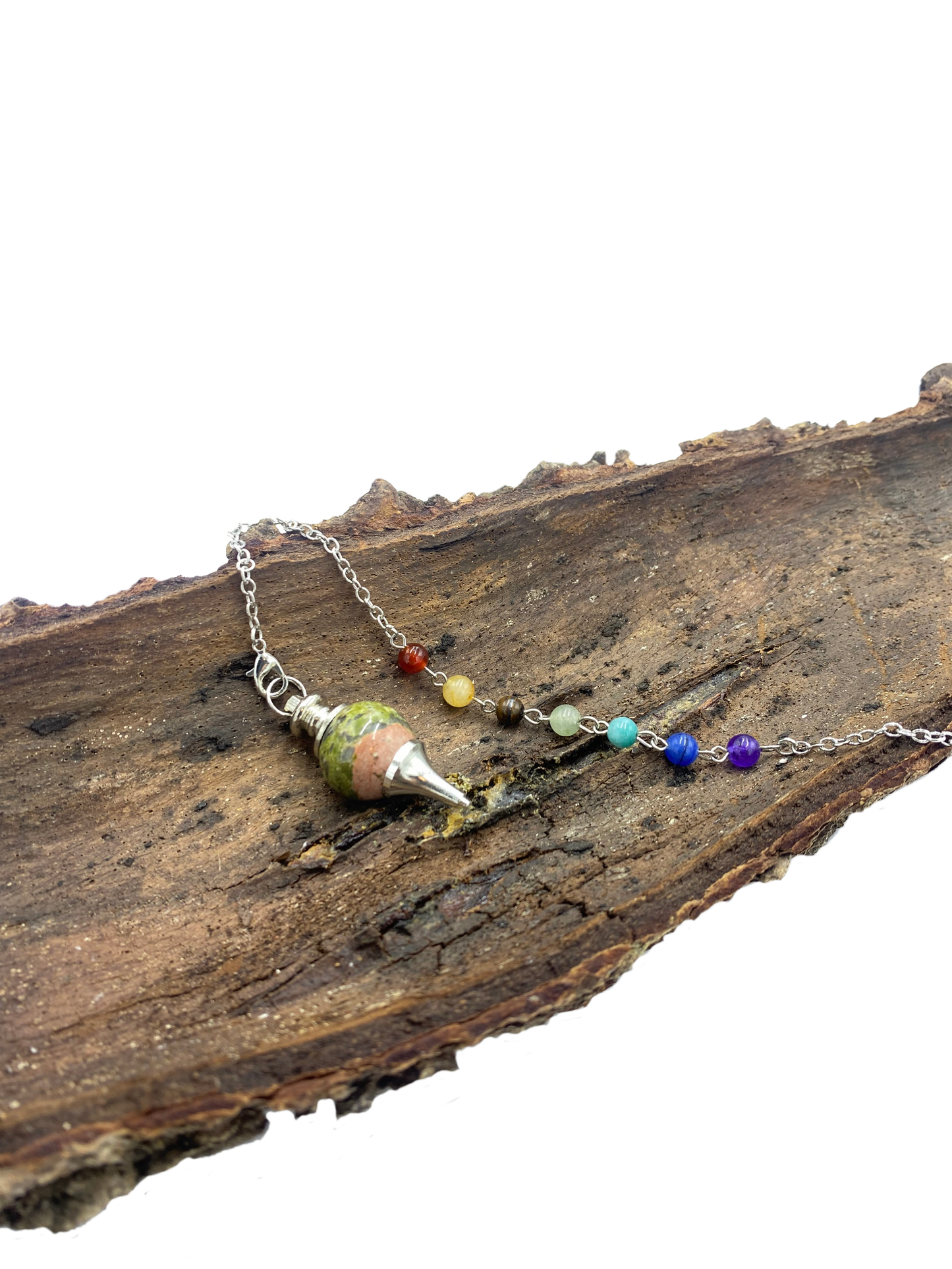 Pendule 7 chakras Unakite